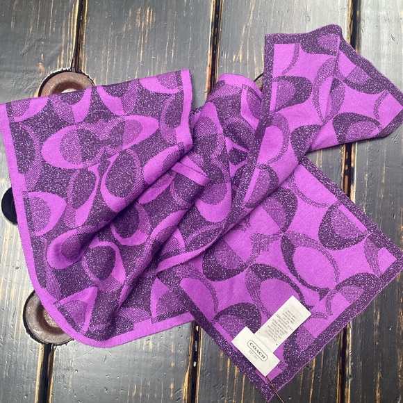 Coach Signature Wool Blend Scarf - Picture 3 of 12